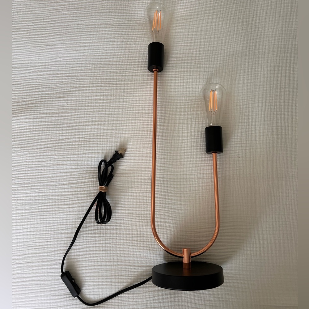 Modern Black and Copper Table Lamp